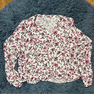 J. Crew Floral Blouse - Pink and White